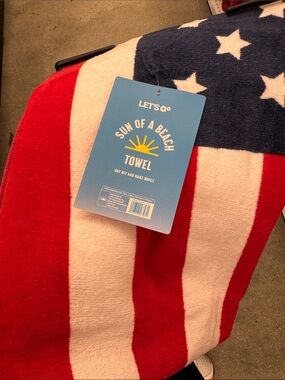 Sun of a Beach Red, White & Blue Beach Towel